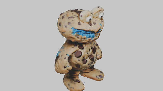 Cookie Monster Low-poly 3D model 2