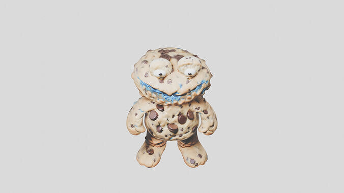 Cookie Monster Low-poly 3D model 3