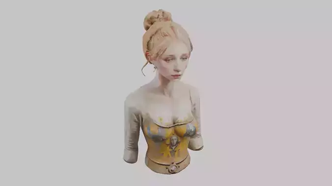 Medieval Woman Head Bust 
