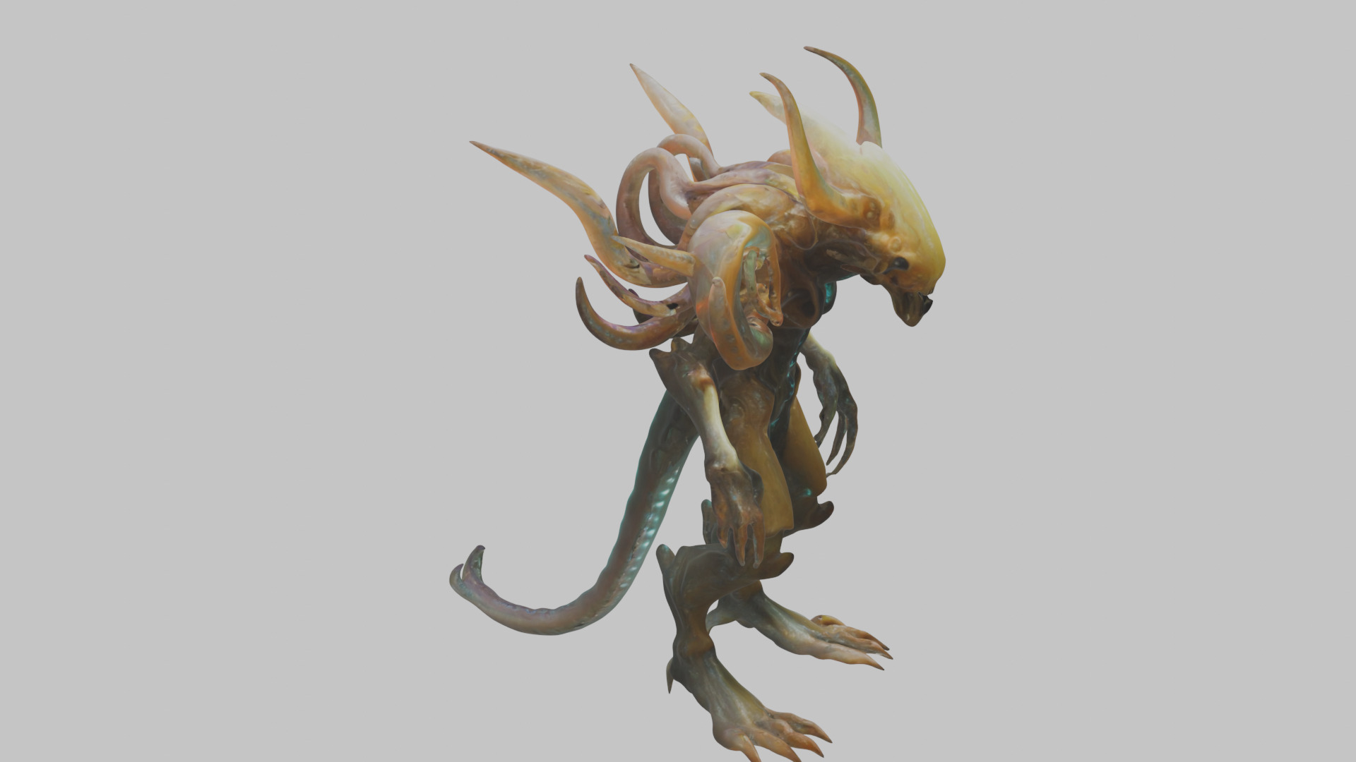 Fantasy Alien Character Monster Low-poly 3D model_5
