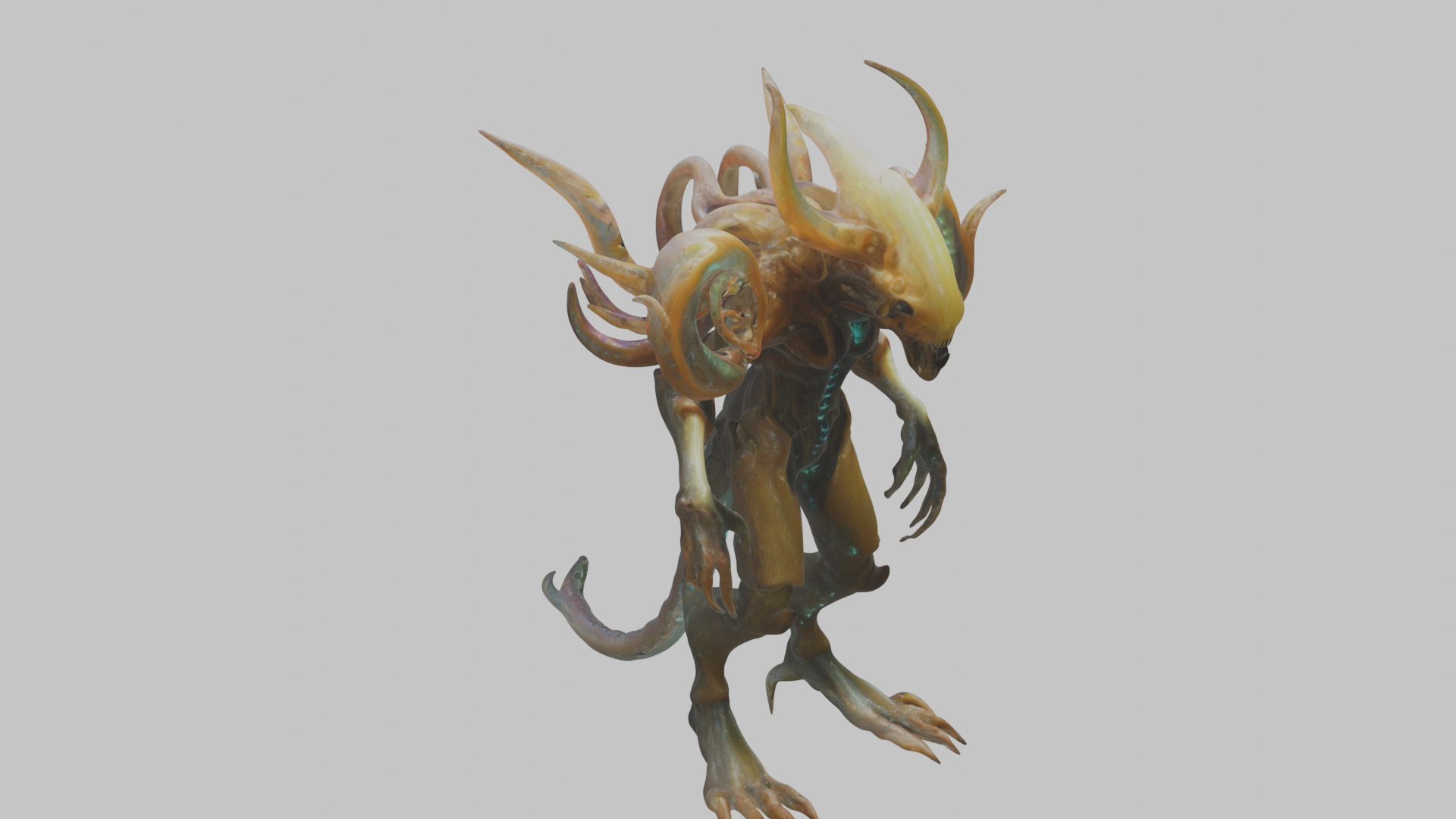 Fantasy Alien Character Monster Low-poly 3D model_10