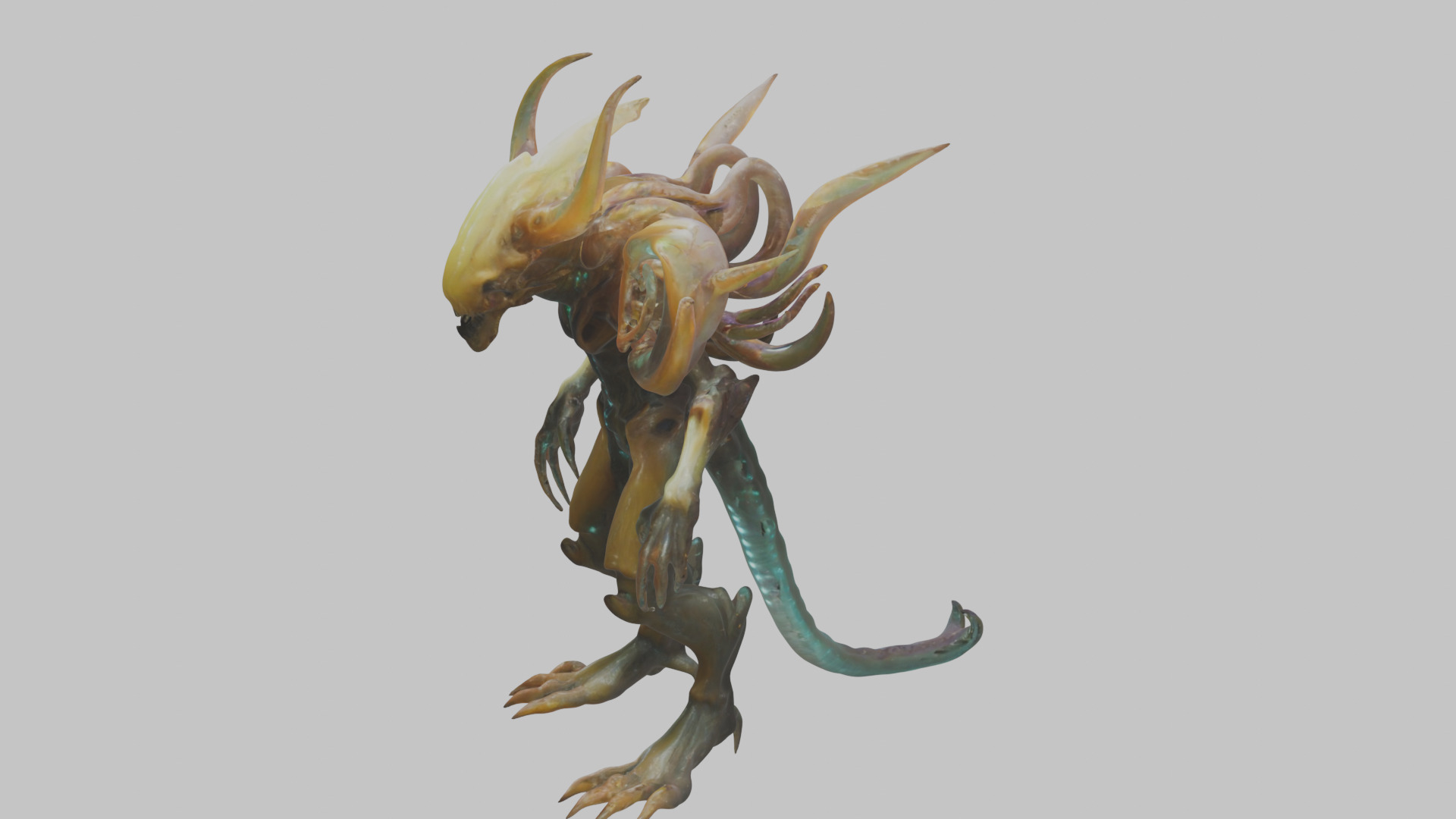 Fantasy Alien Character Monster Low-poly 3D model_12
