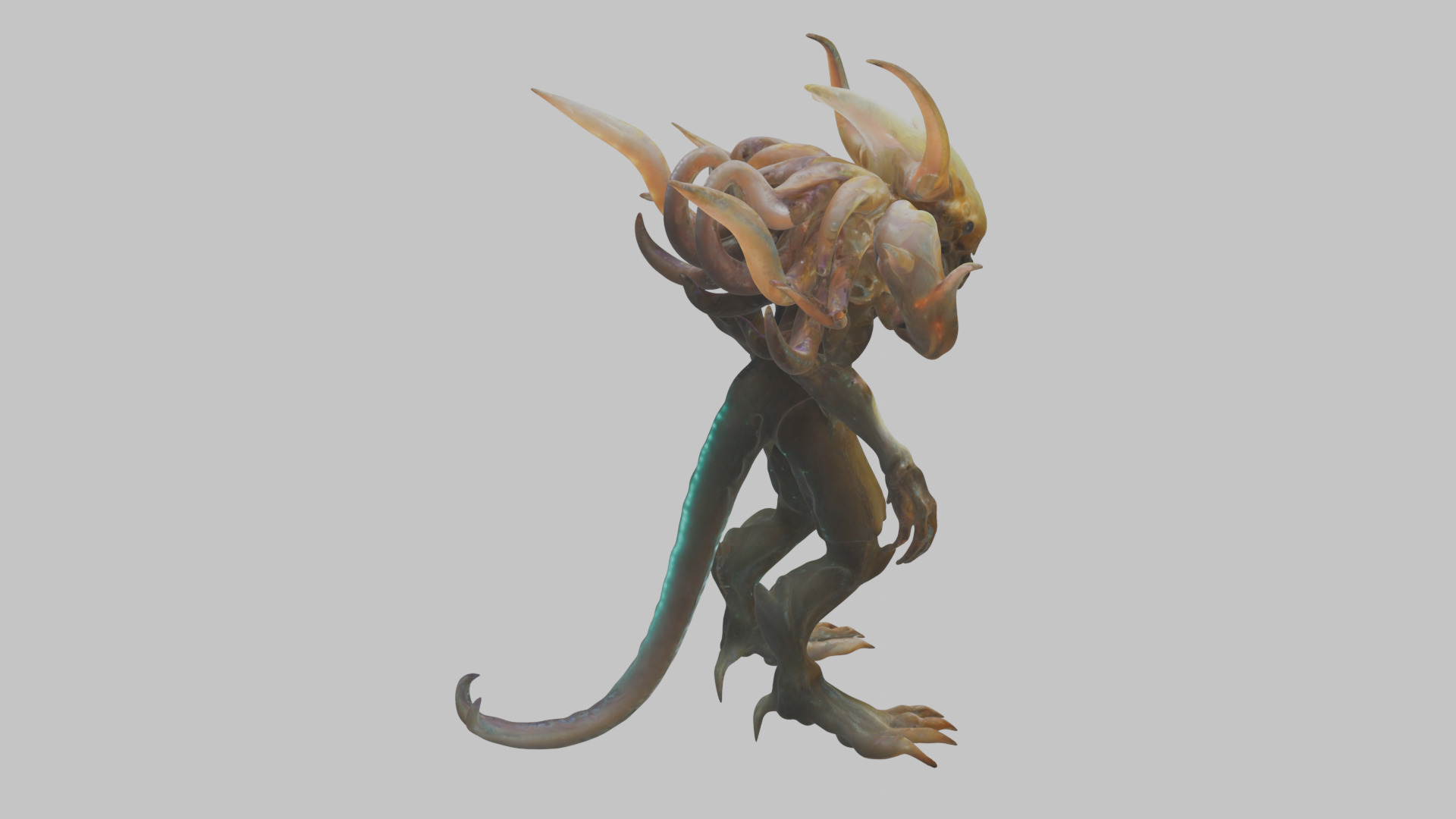 Fantasy Alien Character Monster Low-poly 3D model_2