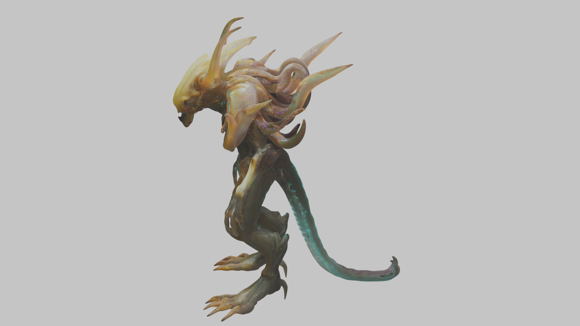 Fantasy Alien Character Monster Low-poly 3D model_8