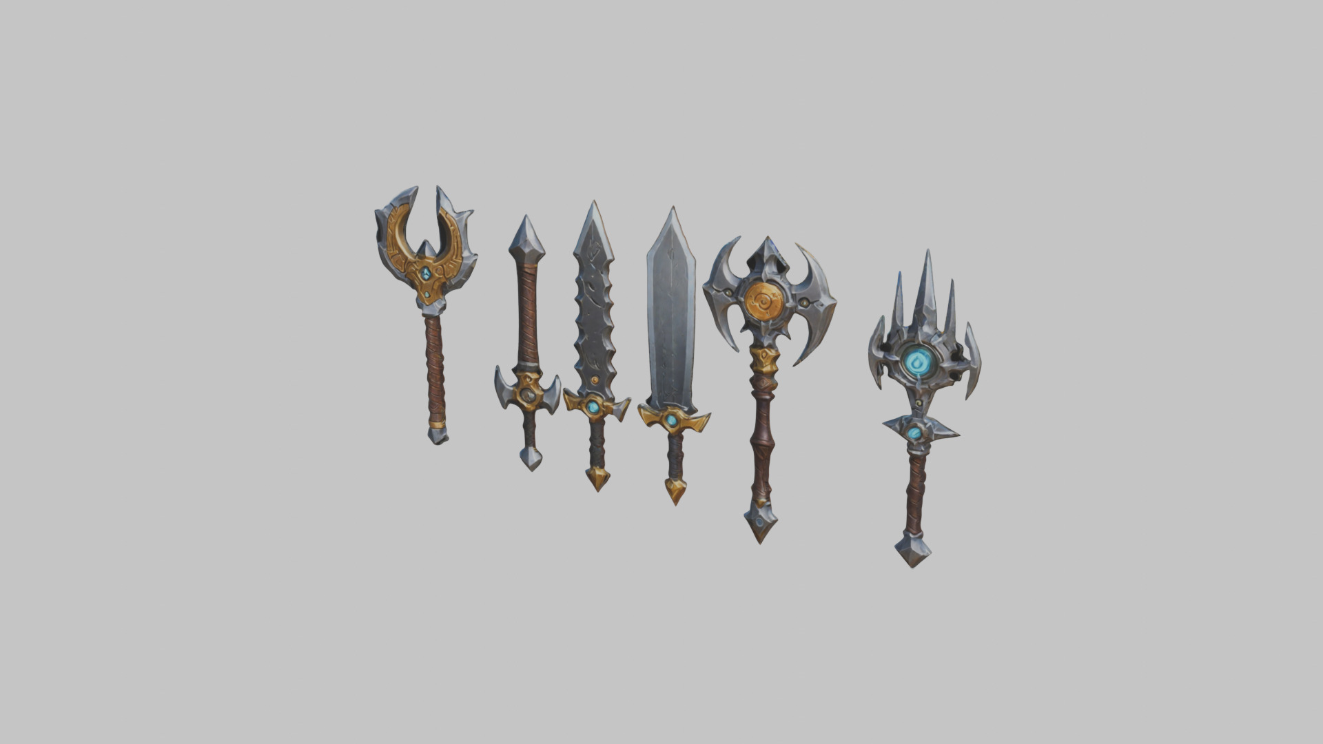 Lowpoly Medieval Fantasy Weapons Pack Low-poly 3D model_20
