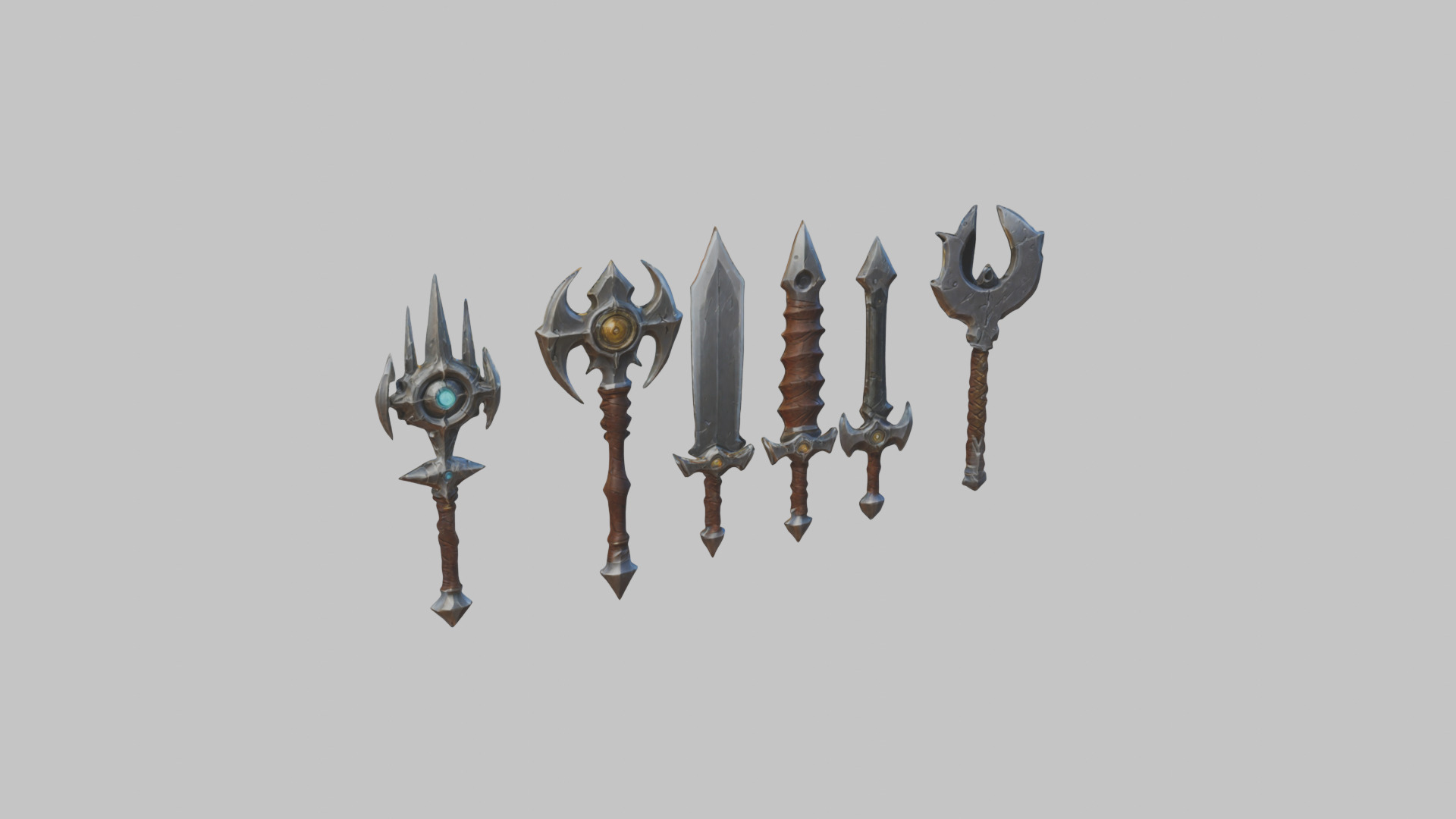 Lowpoly Medieval Fantasy Weapons Pack Low-poly 3D model_10