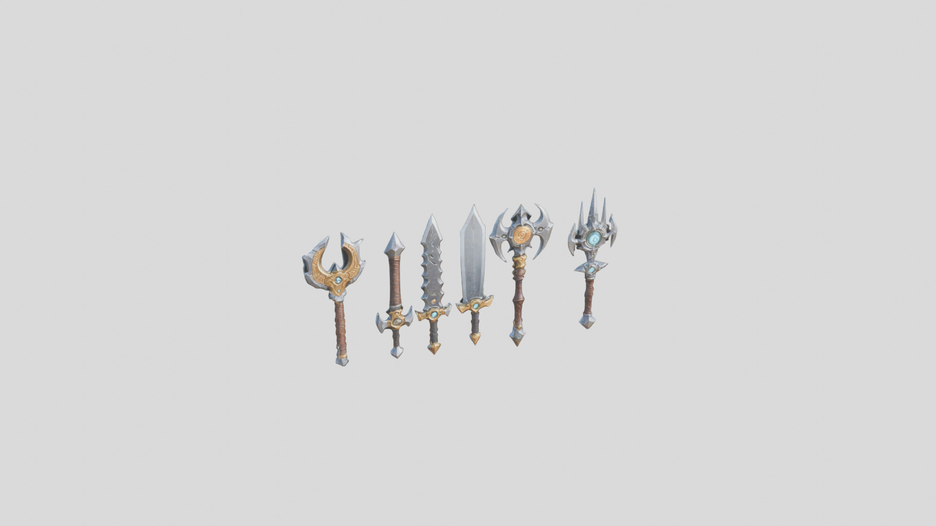 Lowpoly Medieval Fantasy Weapons Pack Low-poly 3D model_26