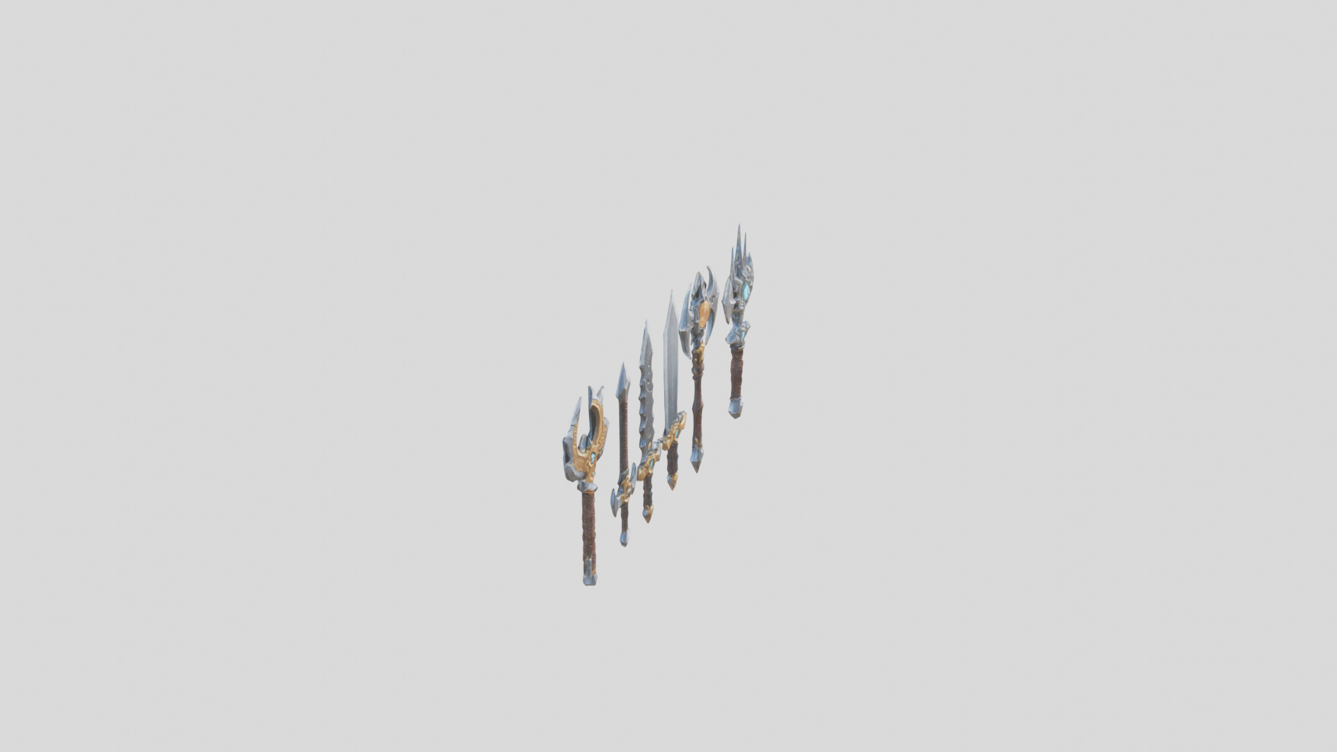 Lowpoly Medieval Fantasy Weapons Pack Low-poly 3D model_16