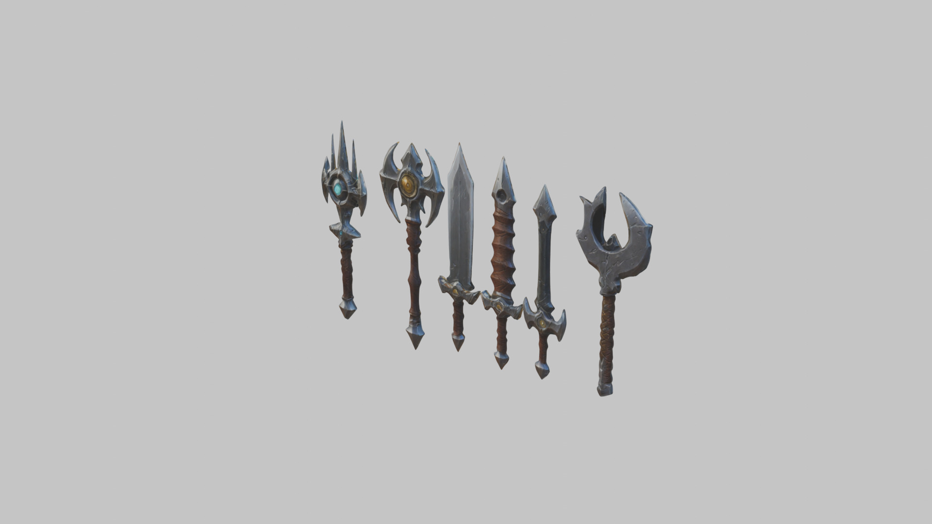 Lowpoly Medieval Fantasy Weapons Pack Low-poly 3D model_13