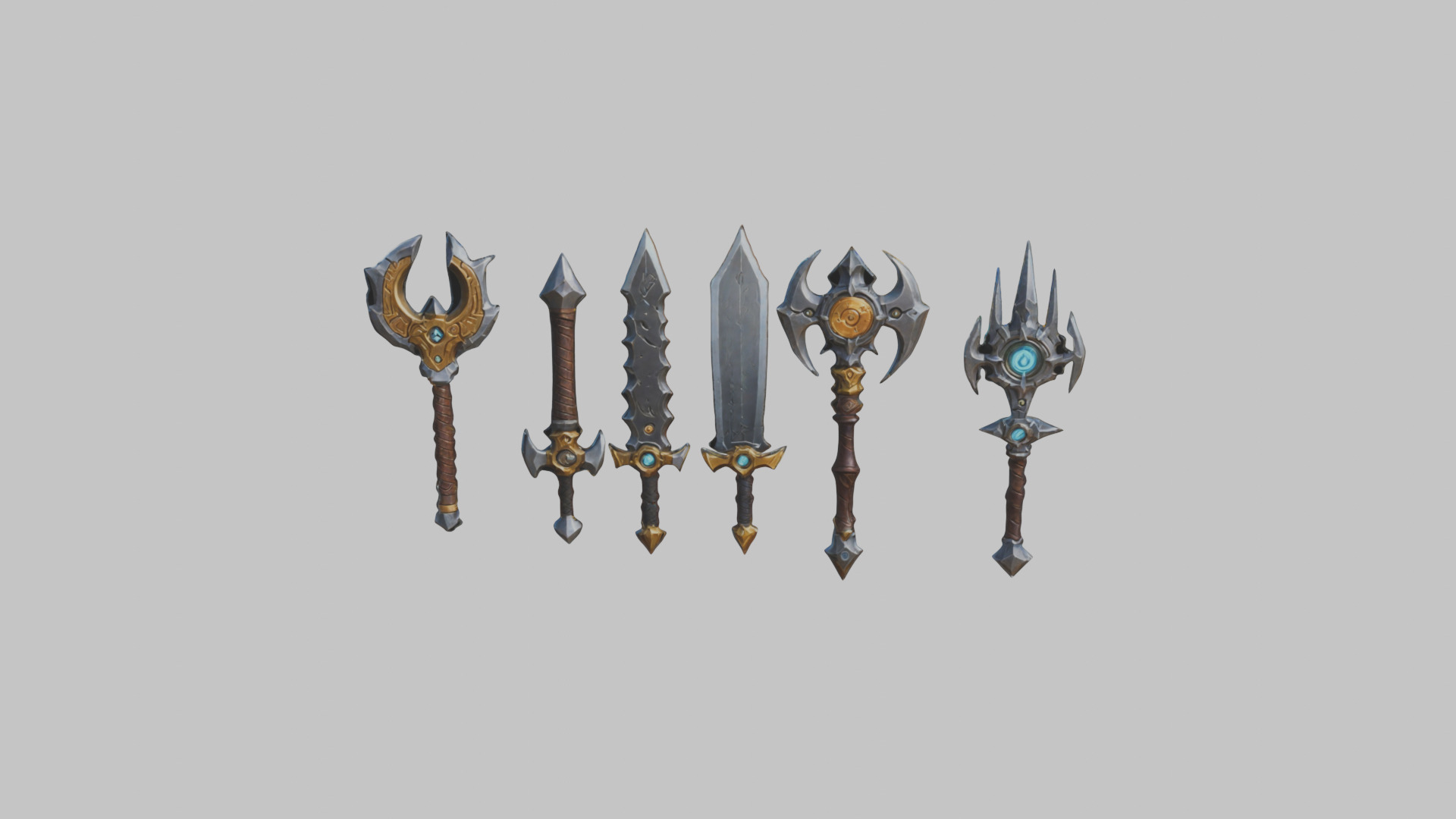 Lowpoly Medieval Fantasy Weapons Pack Low-poly 3D model_4