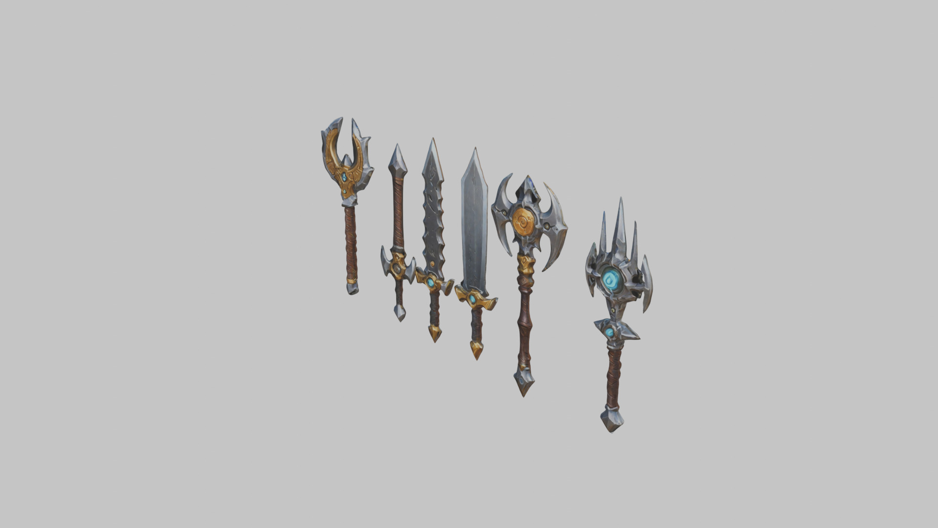 Lowpoly Medieval Fantasy Weapons Pack Low-poly 3D model_8