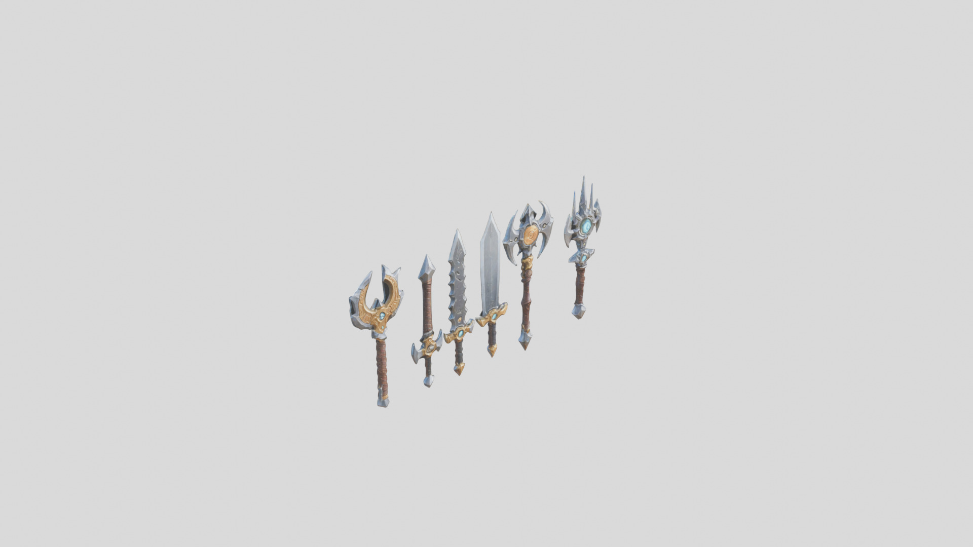 Lowpoly Medieval Fantasy Weapons Pack Low-poly 3D model_27