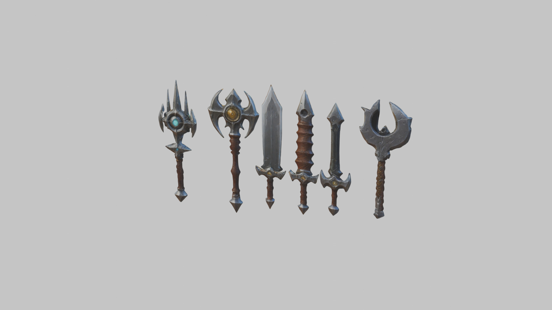 Lowpoly Medieval Fantasy Weapons Pack Low-poly 3D model_2