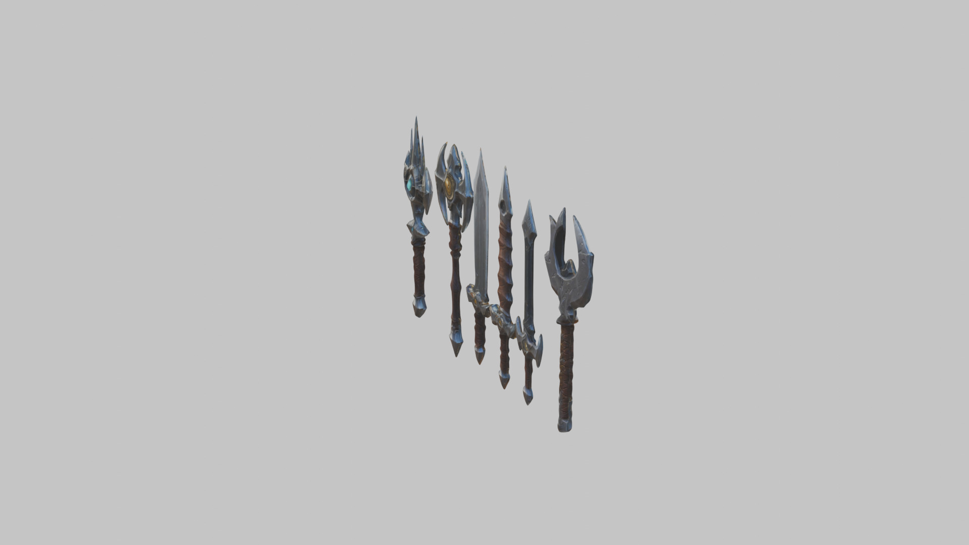 Lowpoly Medieval Fantasy Weapons Pack Low-poly 3D model_1