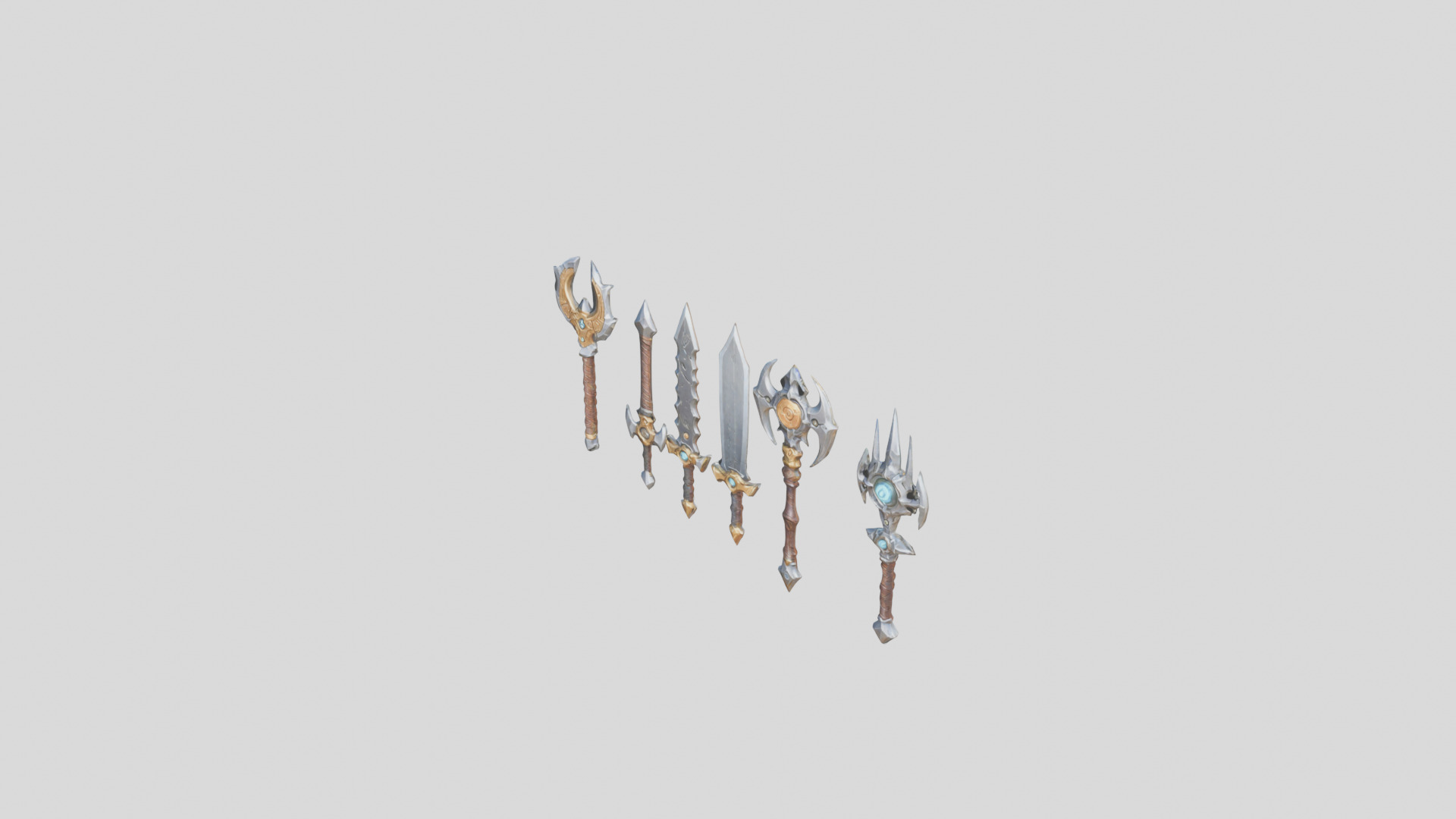 Lowpoly Medieval Fantasy Weapons Pack Low-poly 3D model_11
