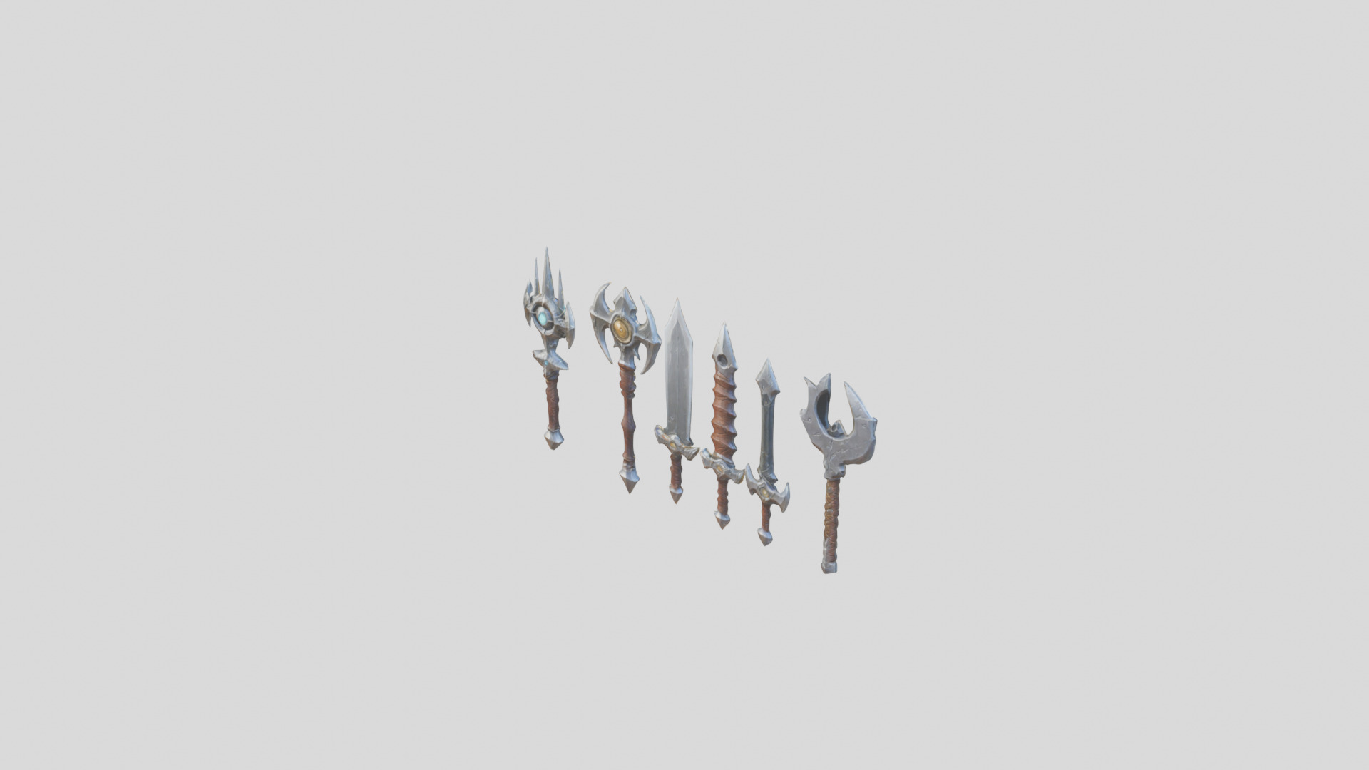 Lowpoly Medieval Fantasy Weapons Pack Low-poly 3D model_29