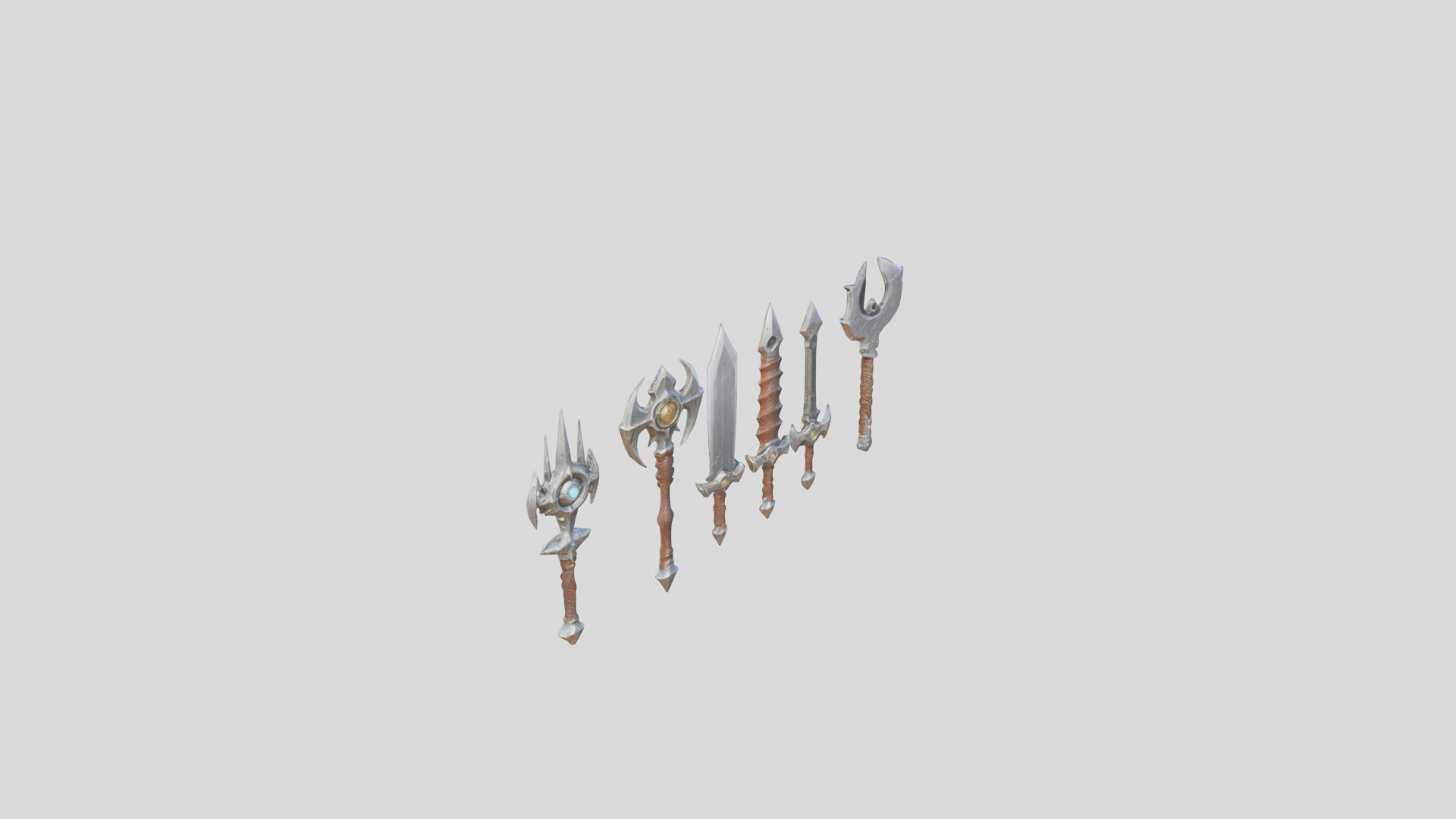 Lowpoly Medieval Fantasy Weapons Pack Low-poly 3D model_24