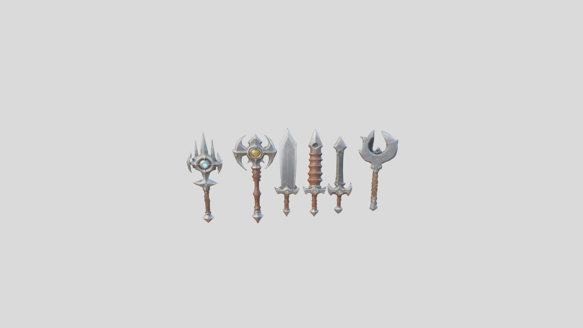 Lowpoly Medieval Fantasy Weapons Pack Low-poly 3D model_31