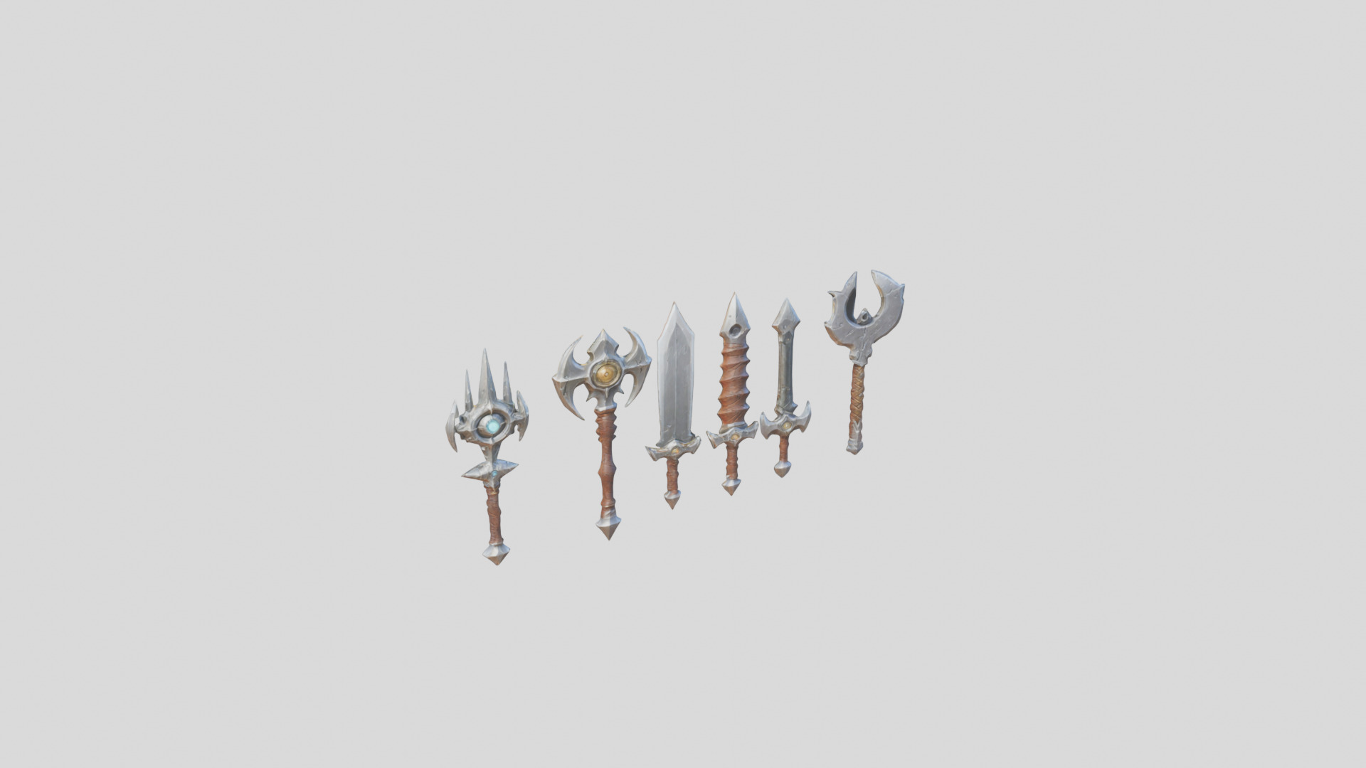 Lowpoly Medieval Fantasy Weapons Pack Low-poly 3D model_23