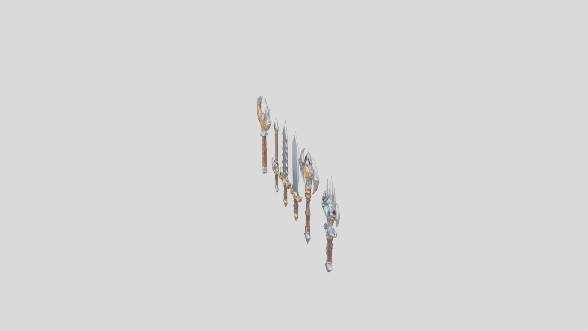Lowpoly Medieval Fantasy Weapons Pack Low-poly 3D model_9