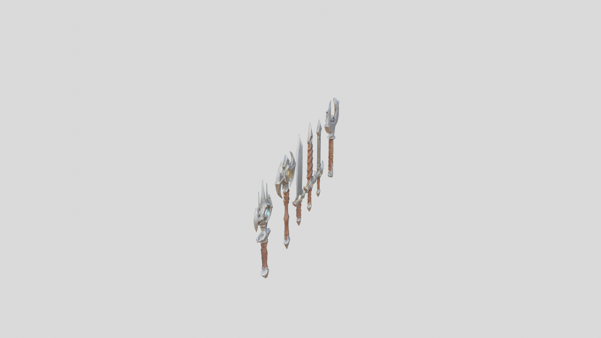 Lowpoly Medieval Fantasy Weapons Pack Low-poly 3D model_5
