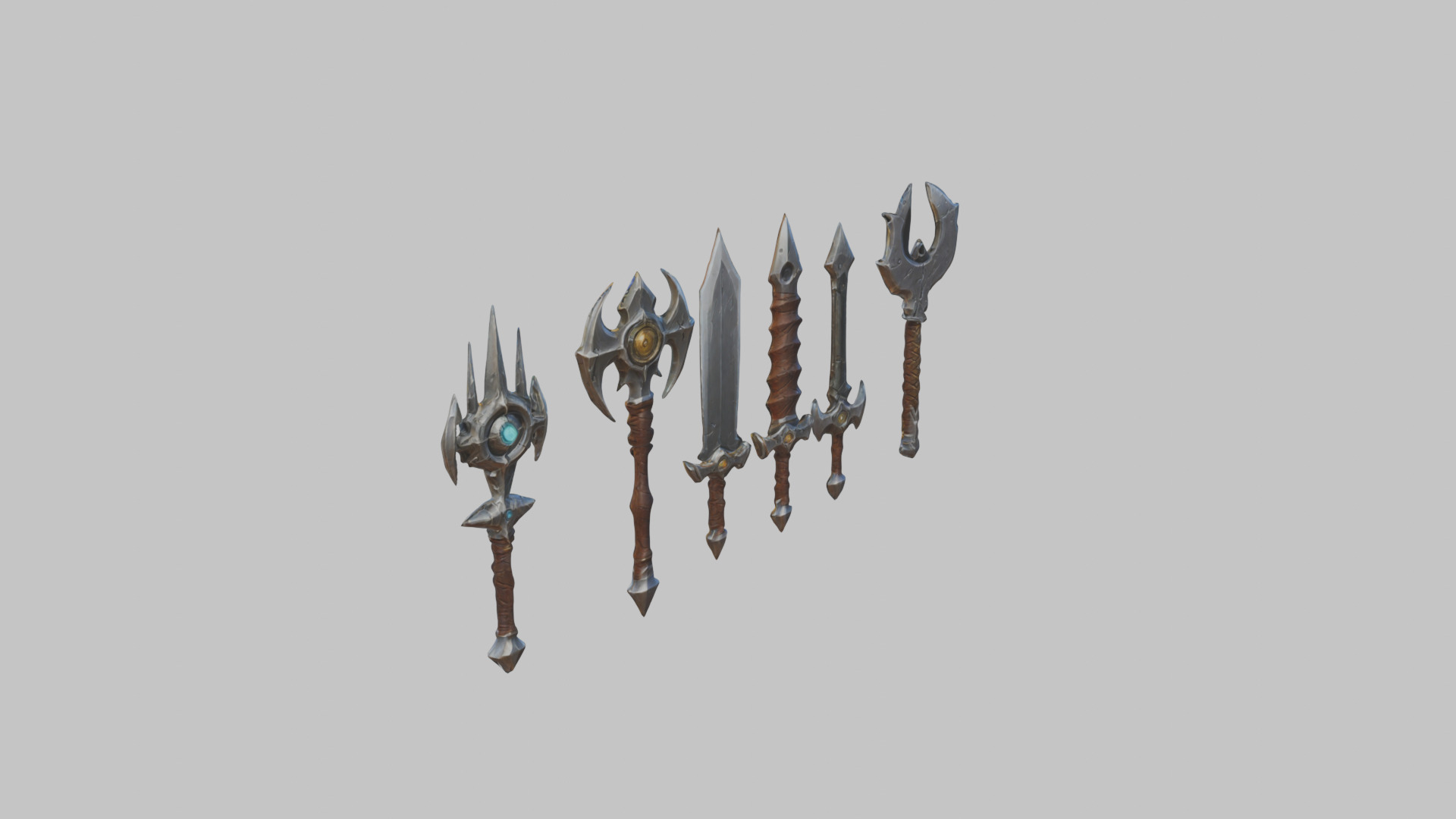 Lowpoly Medieval Fantasy Weapons Pack Low-poly 3D model_12