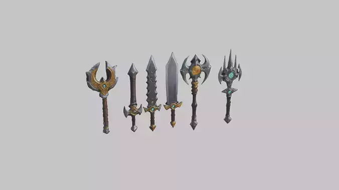 Lowpoly Medieval Fantasy Weapons Pack