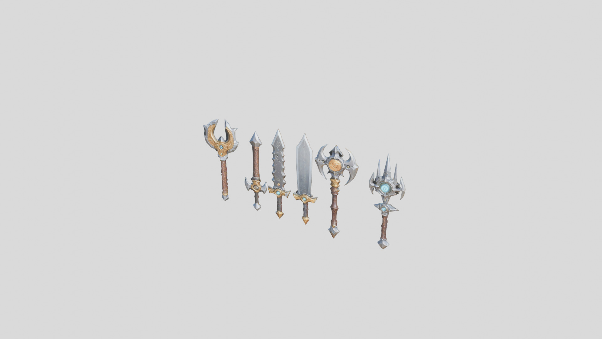 Lowpoly Medieval Fantasy Weapons Pack Low-poly 3D model_25