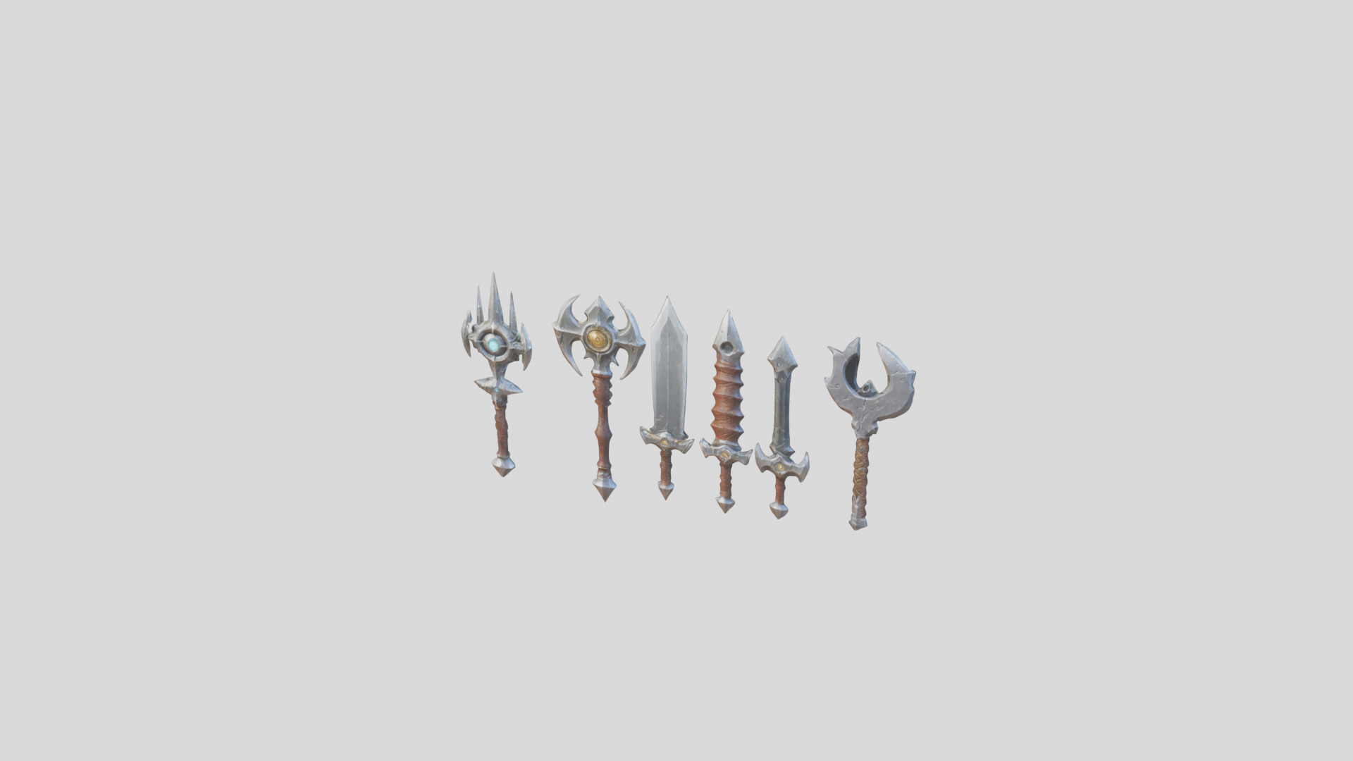 Lowpoly Medieval Fantasy Weapons Pack Low-poly 3D model_30