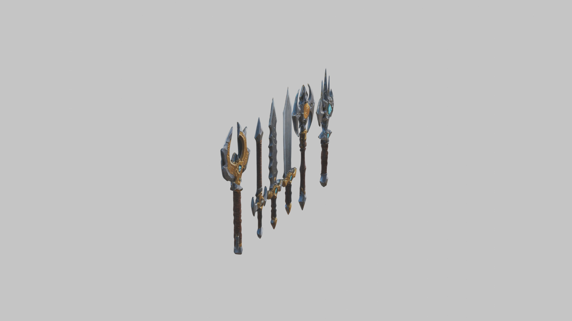 Lowpoly Medieval Fantasy Weapons Pack Low-poly 3D model_6
