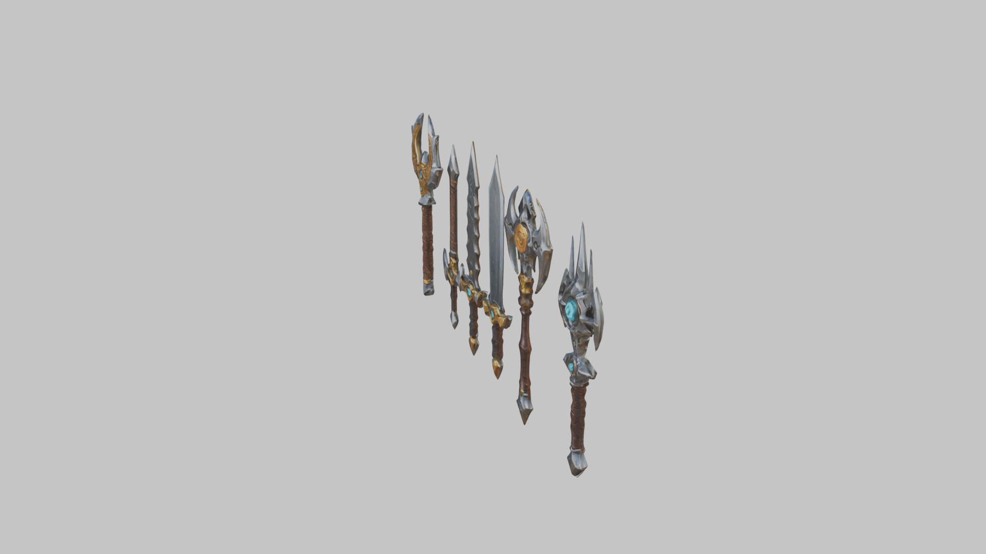 Lowpoly Medieval Fantasy Weapons Pack Low-poly 3D model_19