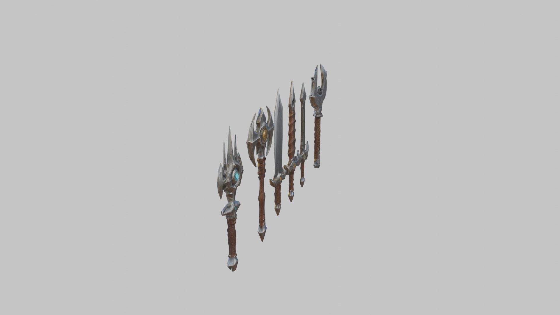Lowpoly Medieval Fantasy Weapons Pack Low-poly 3D model_17