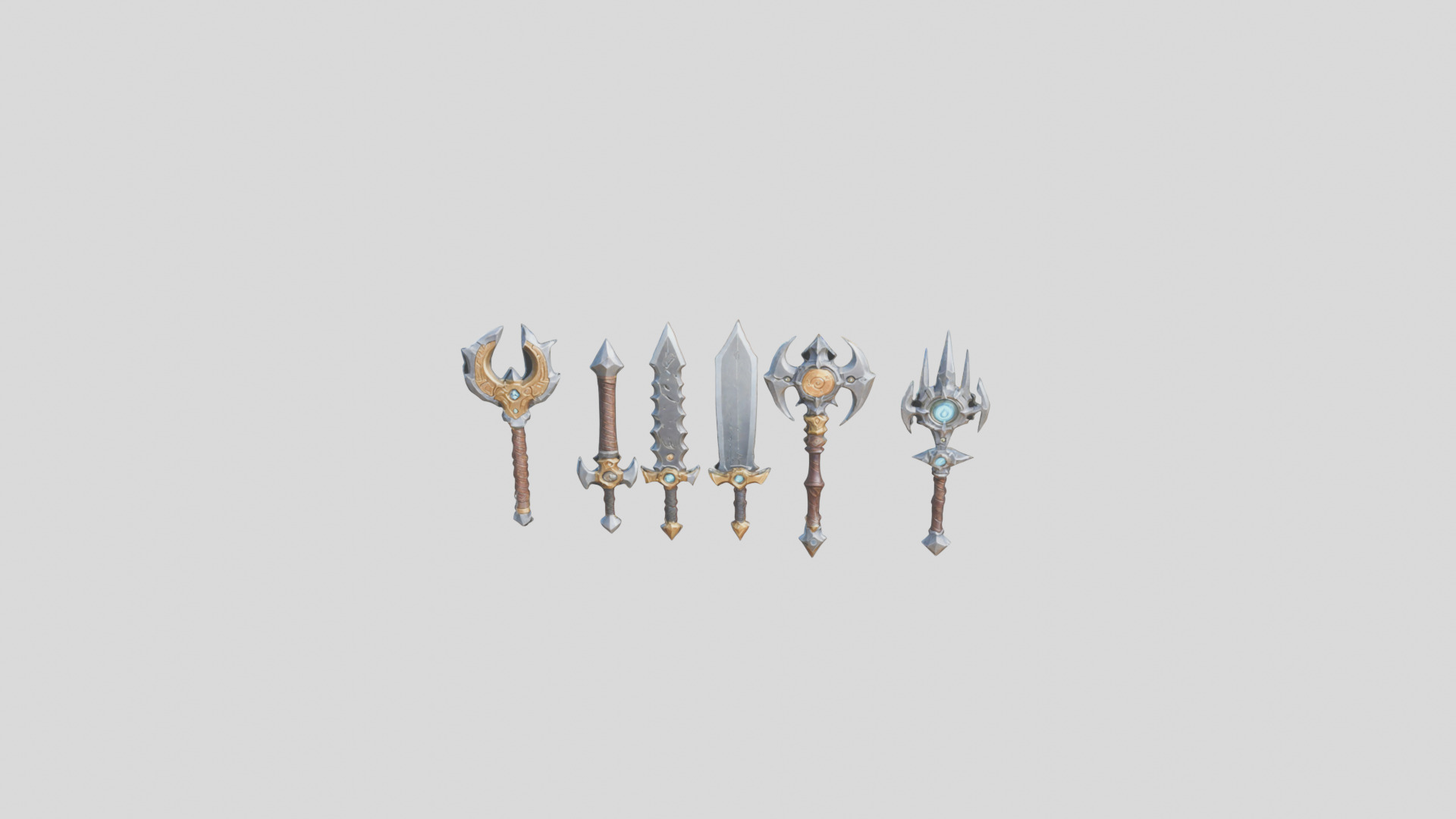 Lowpoly Medieval Fantasy Weapons Pack Low-poly 3D model_22
