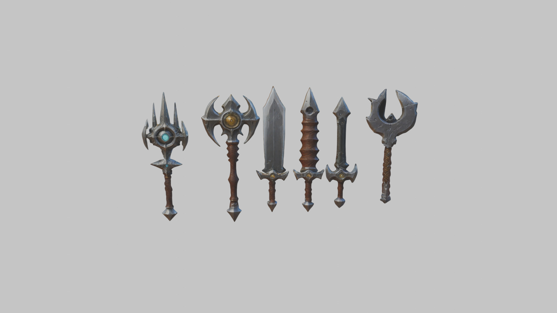 Lowpoly Medieval Fantasy Weapons Pack Low-poly 3D model_14