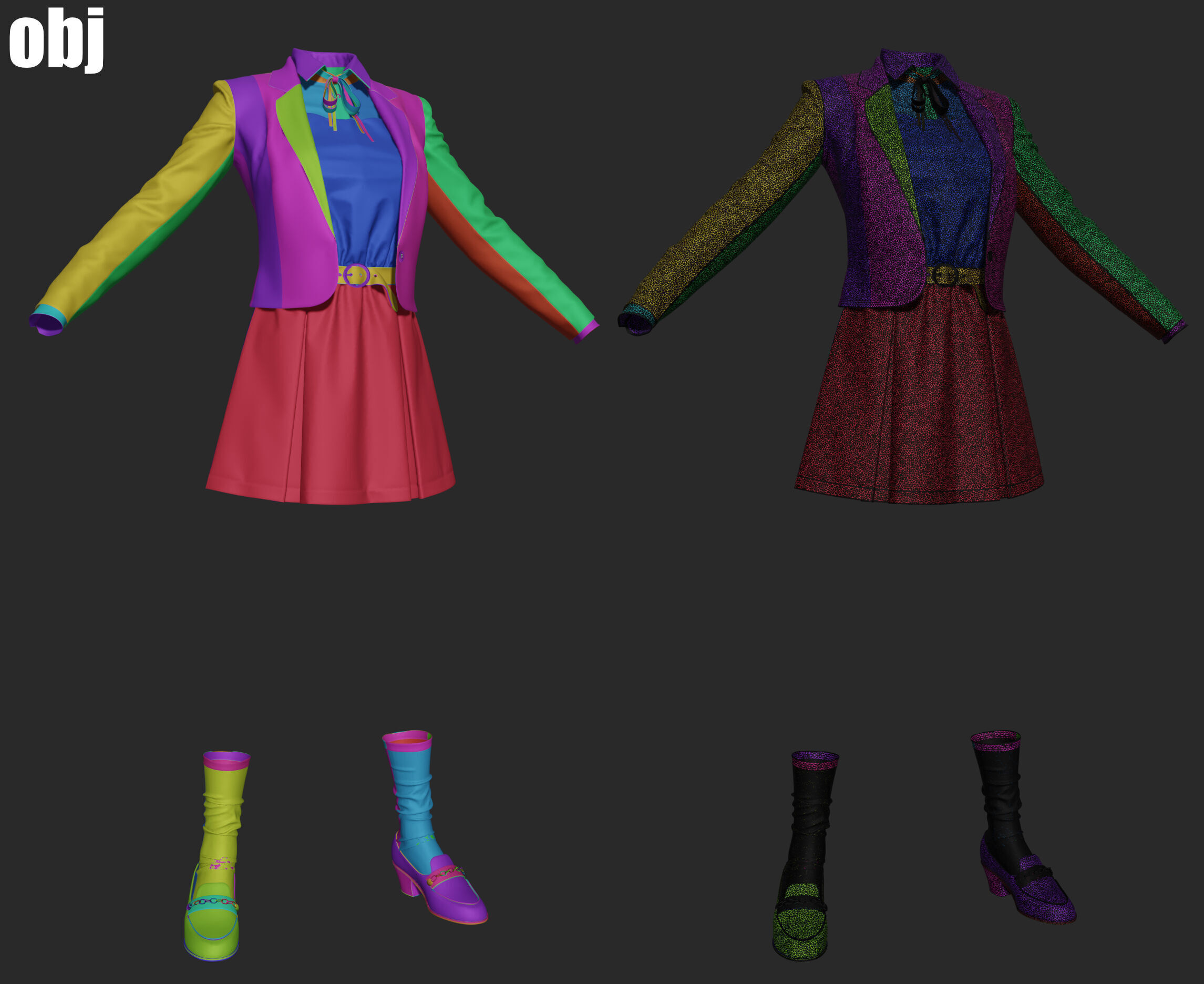 School uniform 8 - Marvelous Designer project and OBJ 3D model_12