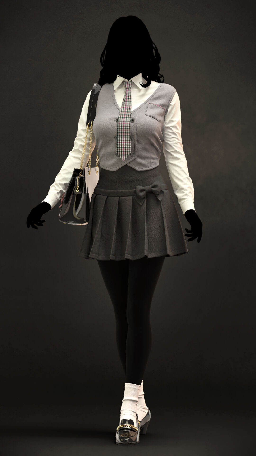 School uniform 8 - Marvelous Designer project and OBJ 3D model_5