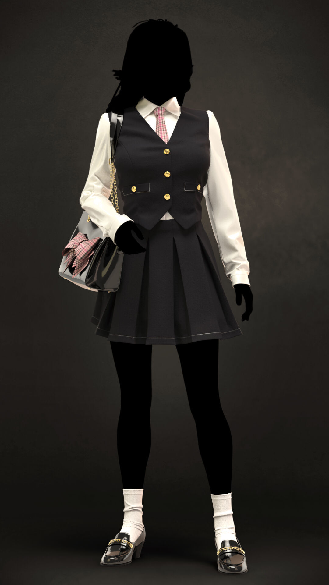 School uniform 8 - Marvelous Designer project and OBJ 3D model_1