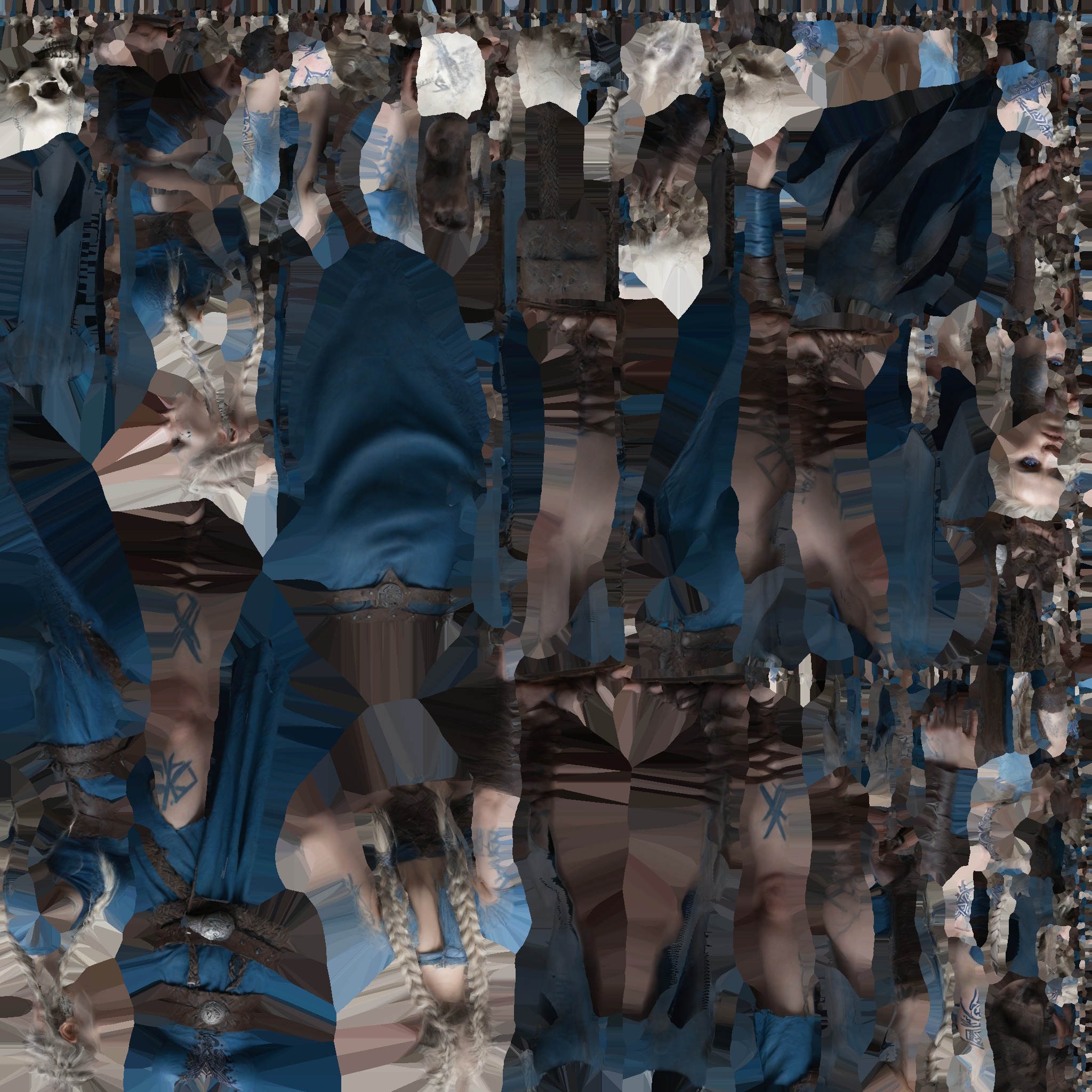 Female Viking Warrior Skull Low-poly 3D model_22