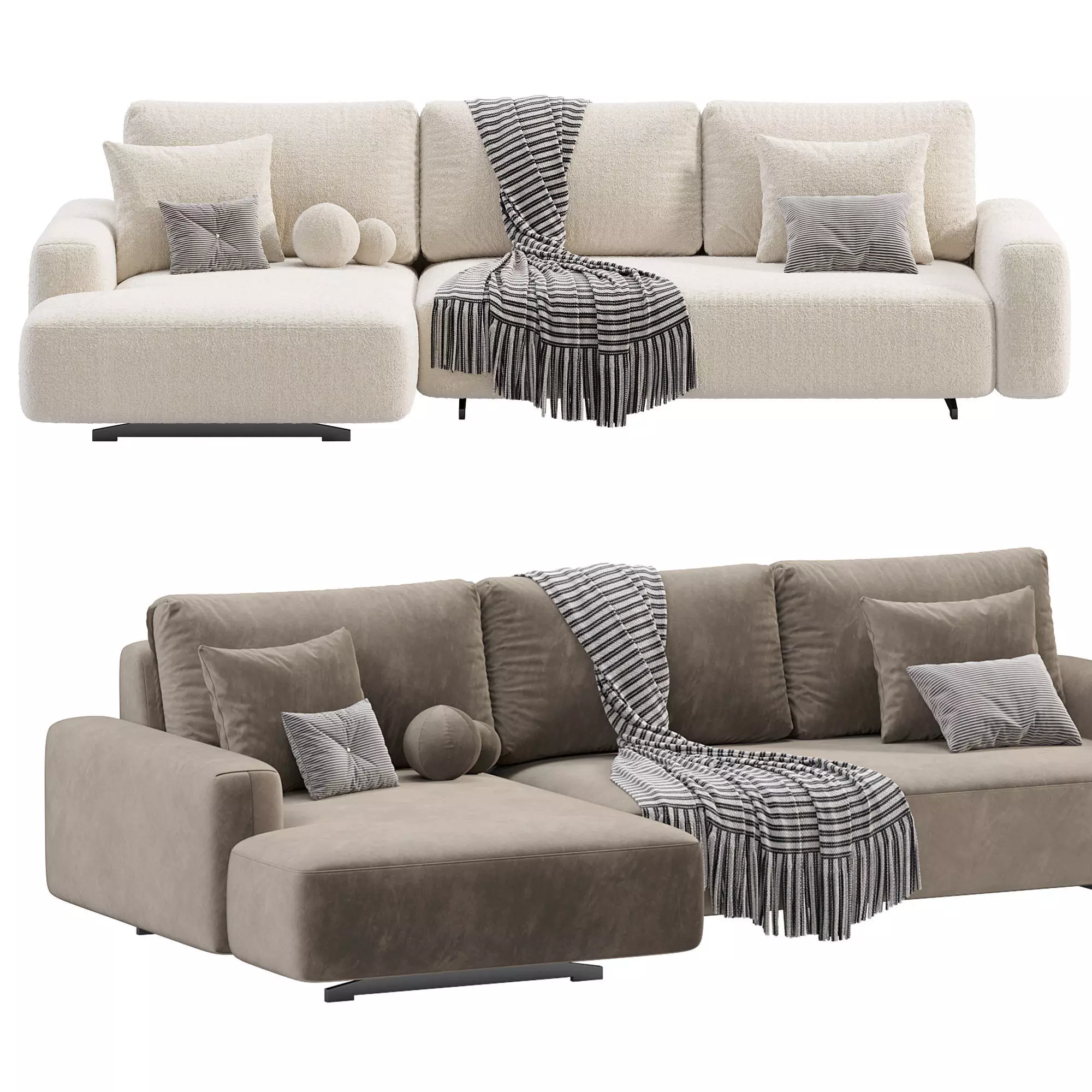 Bo Sofa Modern Low-poly 3D model_0