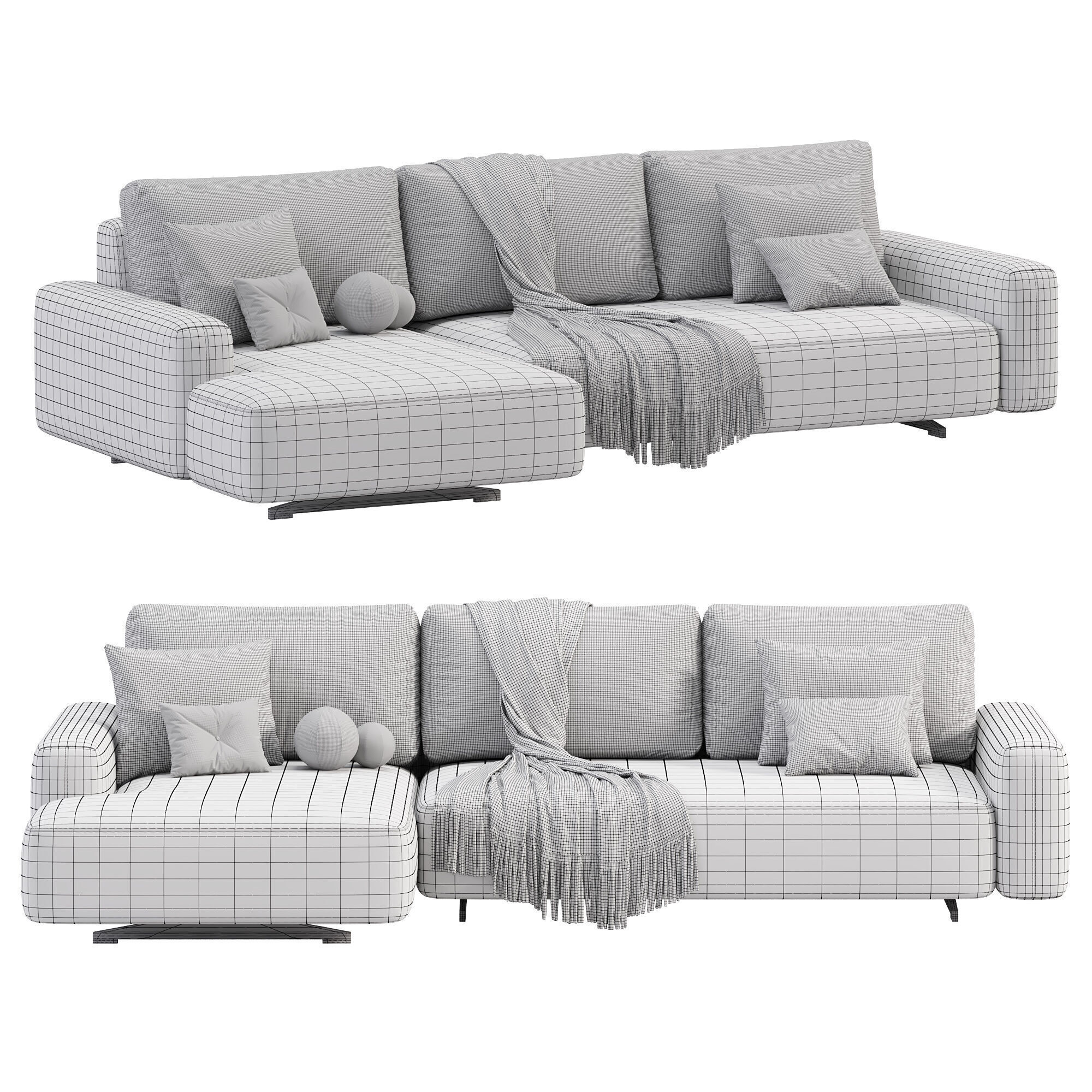 Bo Sofa Modern Low-poly 3D model_3