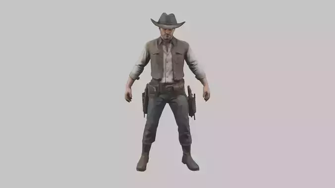 Lowpoy Cowboy Old Far West Man character