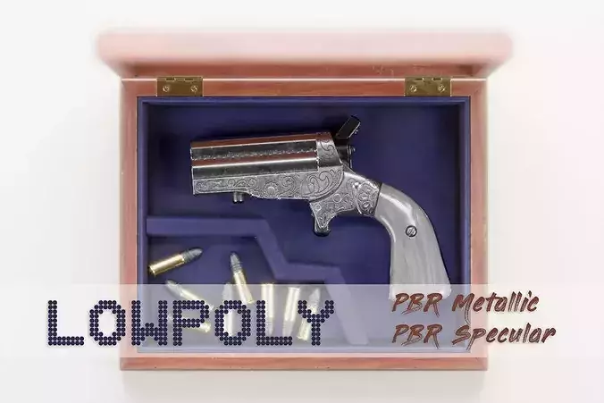 Engraved HJS Frontier Four Derringer Pearl Grip