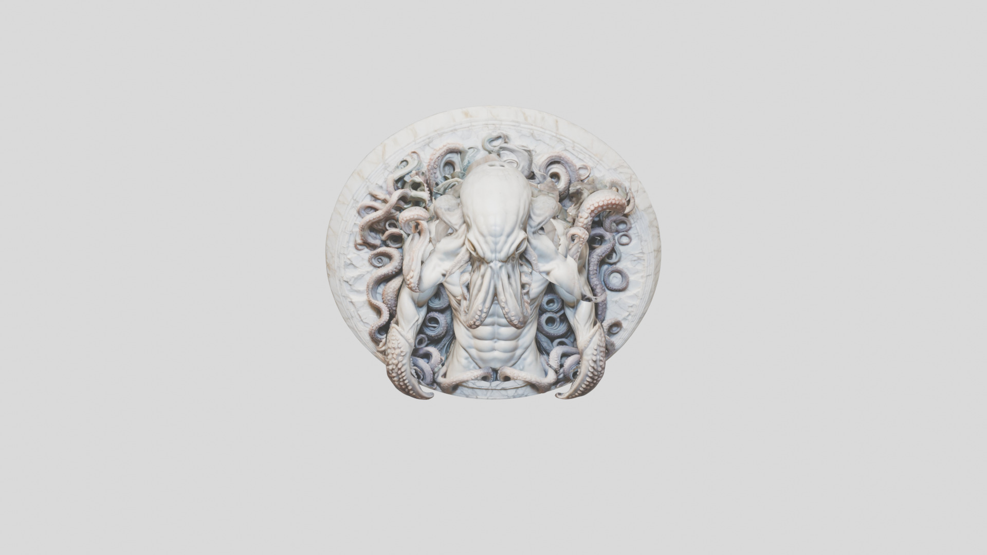 Old Gods Ancient Sculpture Marble Cthulhu Octopuss 3D model_20