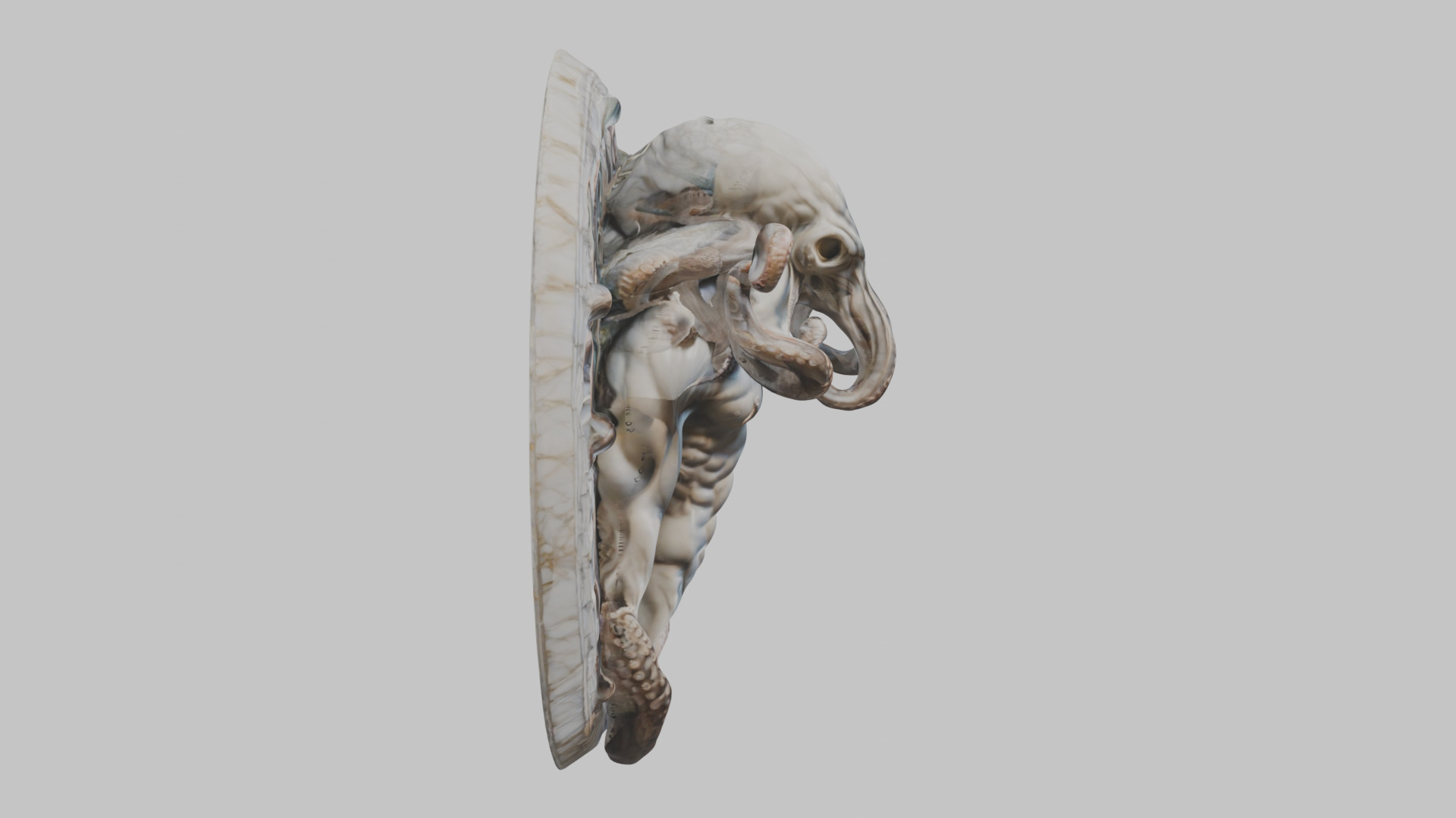 Old Gods Ancient Sculpture Marble Cthulhu Octopuss 3D model_3
