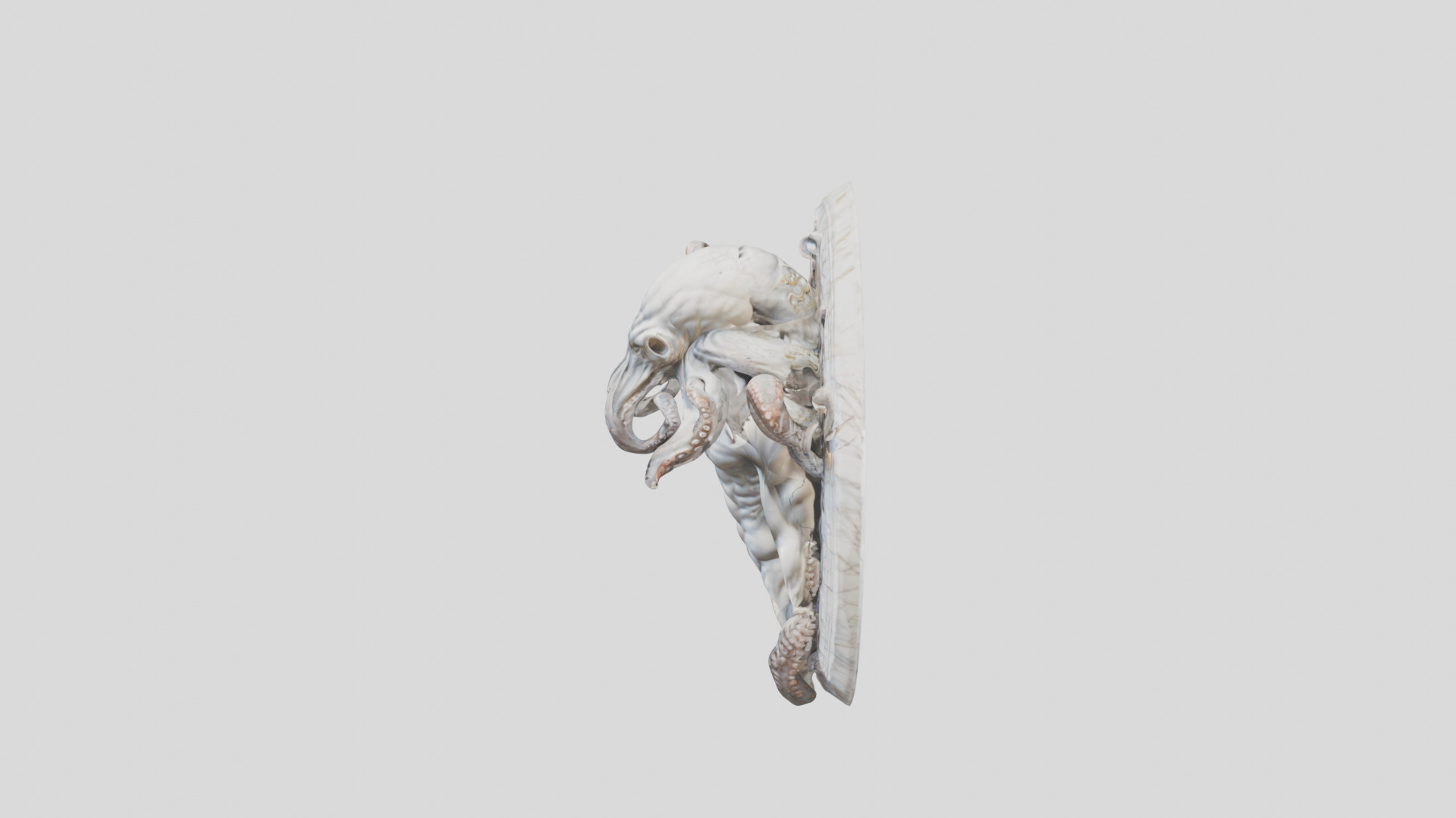 Old Gods Ancient Sculpture Marble Cthulhu Octopuss 3D model_6