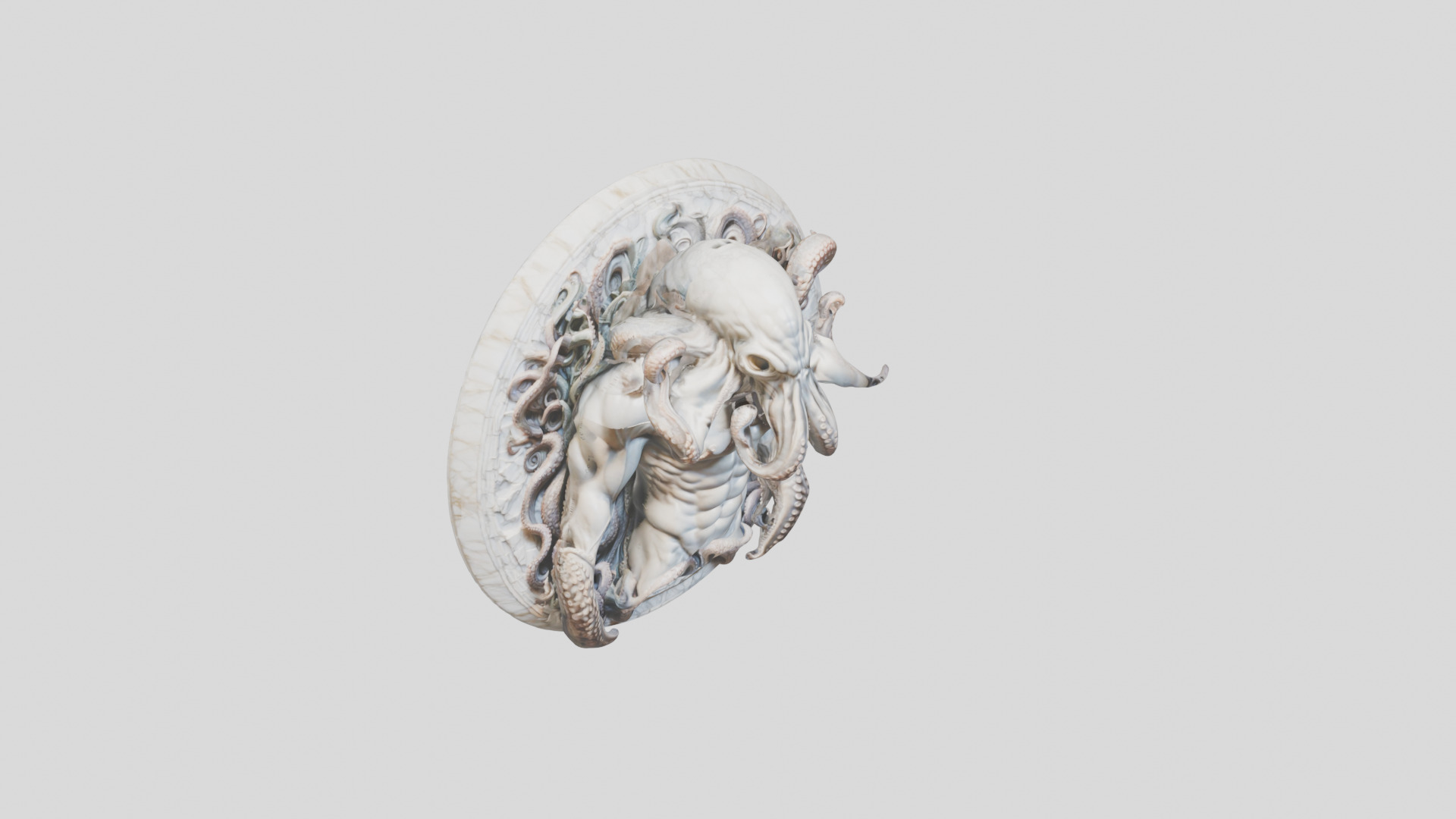 Old Gods Ancient Sculpture Marble Cthulhu Octopuss 3D model_27