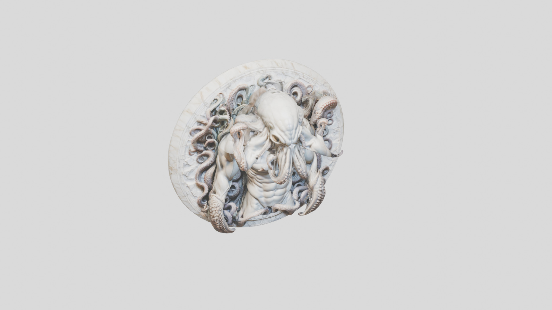 Old Gods Ancient Sculpture Marble Cthulhu Octopuss 3D model_26