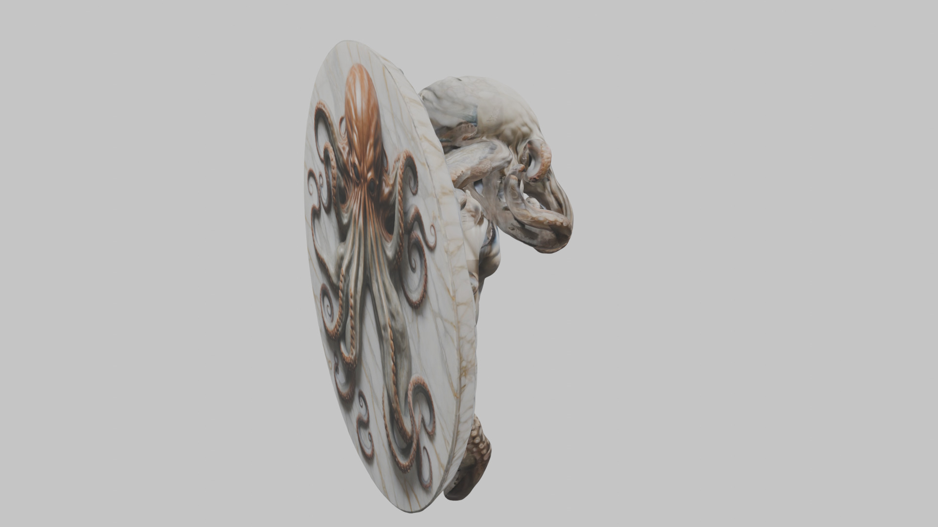 Old Gods Ancient Sculpture Marble Cthulhu Octopuss 3D model_12