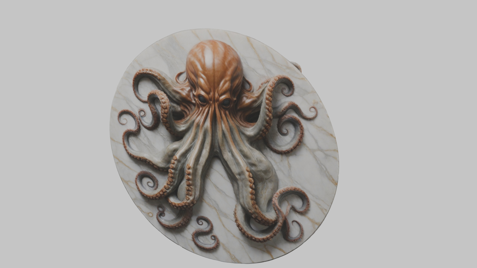 Old Gods Ancient Sculpture Marble Cthulhu Octopuss 3D model_13