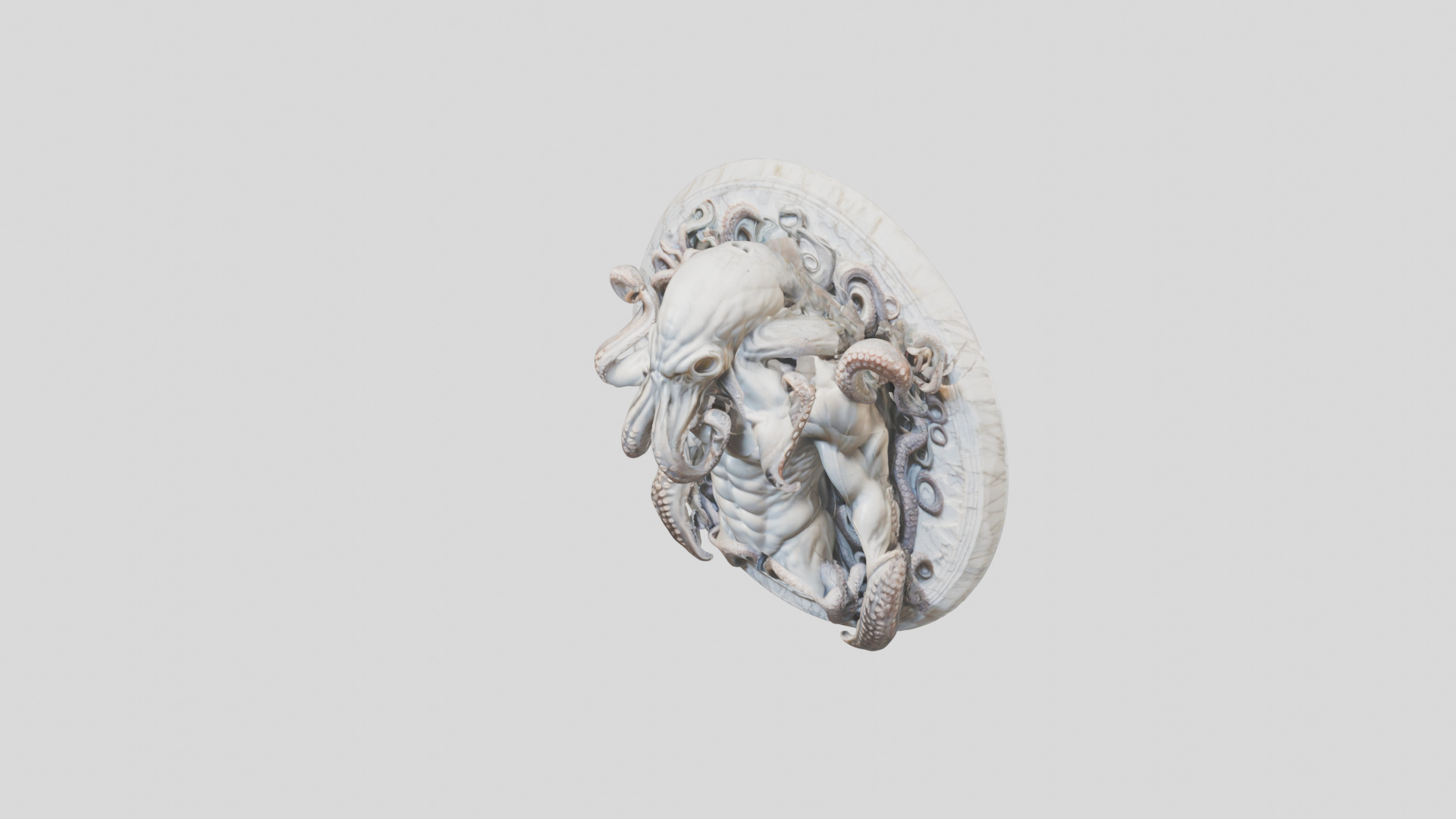 Old Gods Ancient Sculpture Marble Cthulhu Octopuss 3D model_24